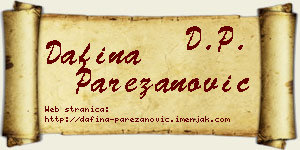 Dafina Parezanović vizit kartica